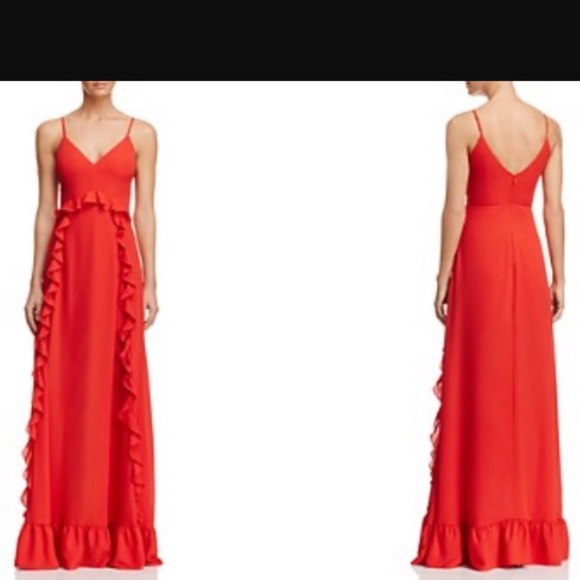 Aqua Ruffle-Trim Gown - Picture 2 of 7